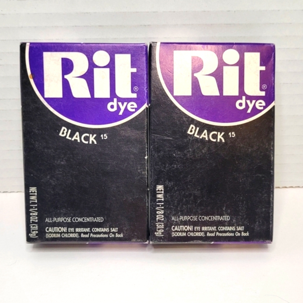Rit Dye Black 15 All-Purpose Concentrated Lot Of Two 1 1/8 oz Each